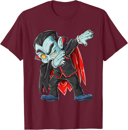 Dabbing Spooky Vampire Kids Boys Men Costume Halloween T-Shirt - T-Shirt | Maroon