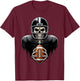 Skeleton Playing Football Player Halloween Costume Sports T-Shirt - T-Shirt | Maroon