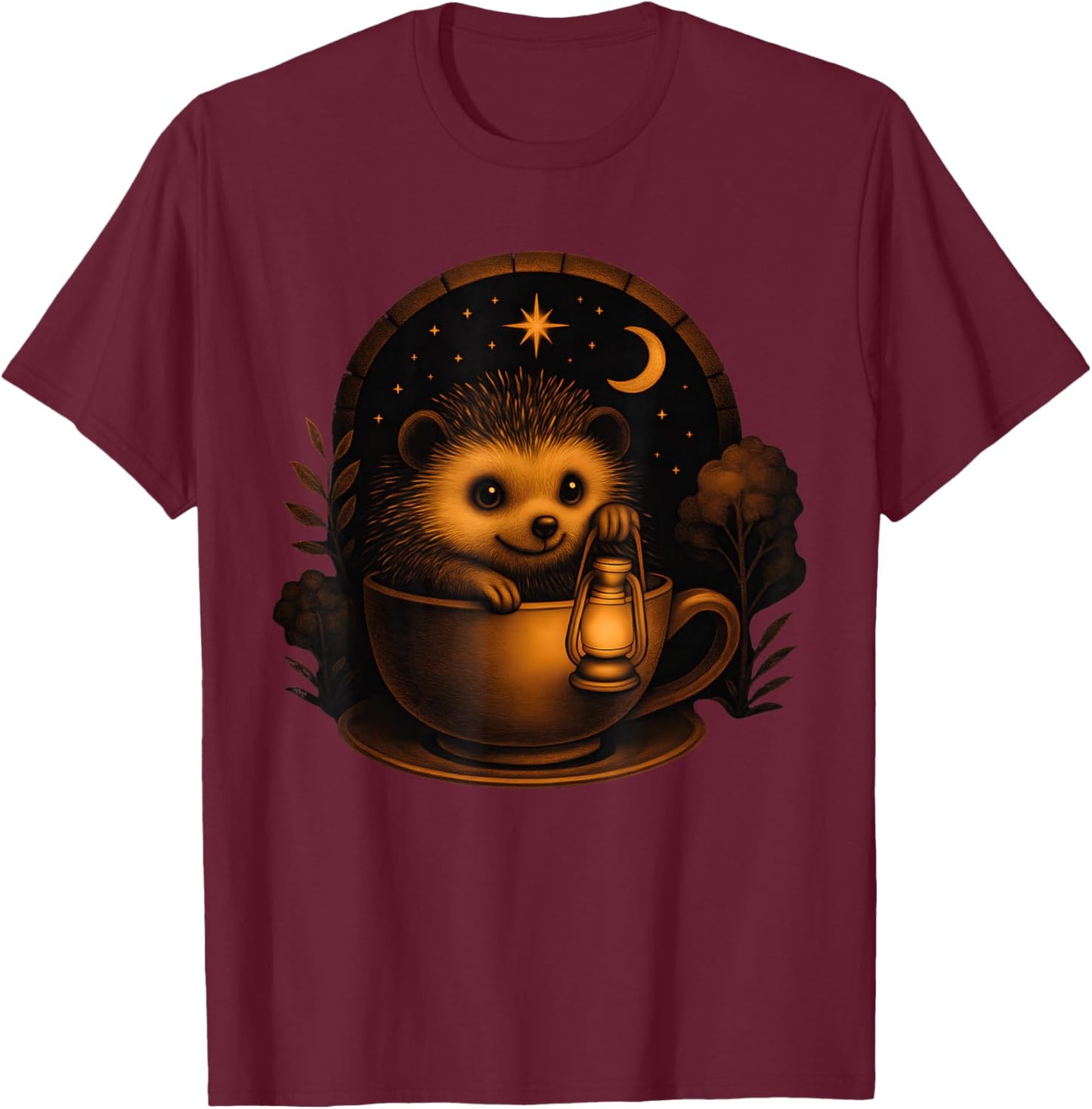 Hedgehog Animal Lover Cute Hedgehog T-Shirt - T-Shirt | Maroon
