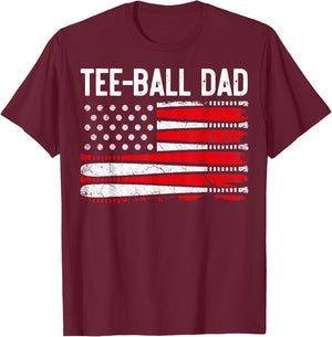 Ball Dad, Baseball Dad, Daddy for Father's Day, Dad Life T-Shirt - T-Shirt | Maroon