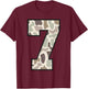 Camo Number 6 7 Funny Meme Halloween Costume T-Shirt - T-Shirt | Maroon