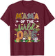 Mama of The Wild One 1st Birthday Safari Jungle Family T-Shirt - T-Shirt | Maroon