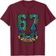 Fishing 67 Six Seven Fishermen T-Shirt - T-Shirt | Maroon