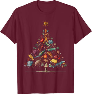 Biology Bacteria Christmas Tree Scientist Science Teacher T-Shirt - T-Shirt | Maroon