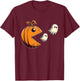 Pumpkin Eating Ghost Gamer Halloween Gaming Boys Teen Kids T-Shirt - T-Shirt | Maroon