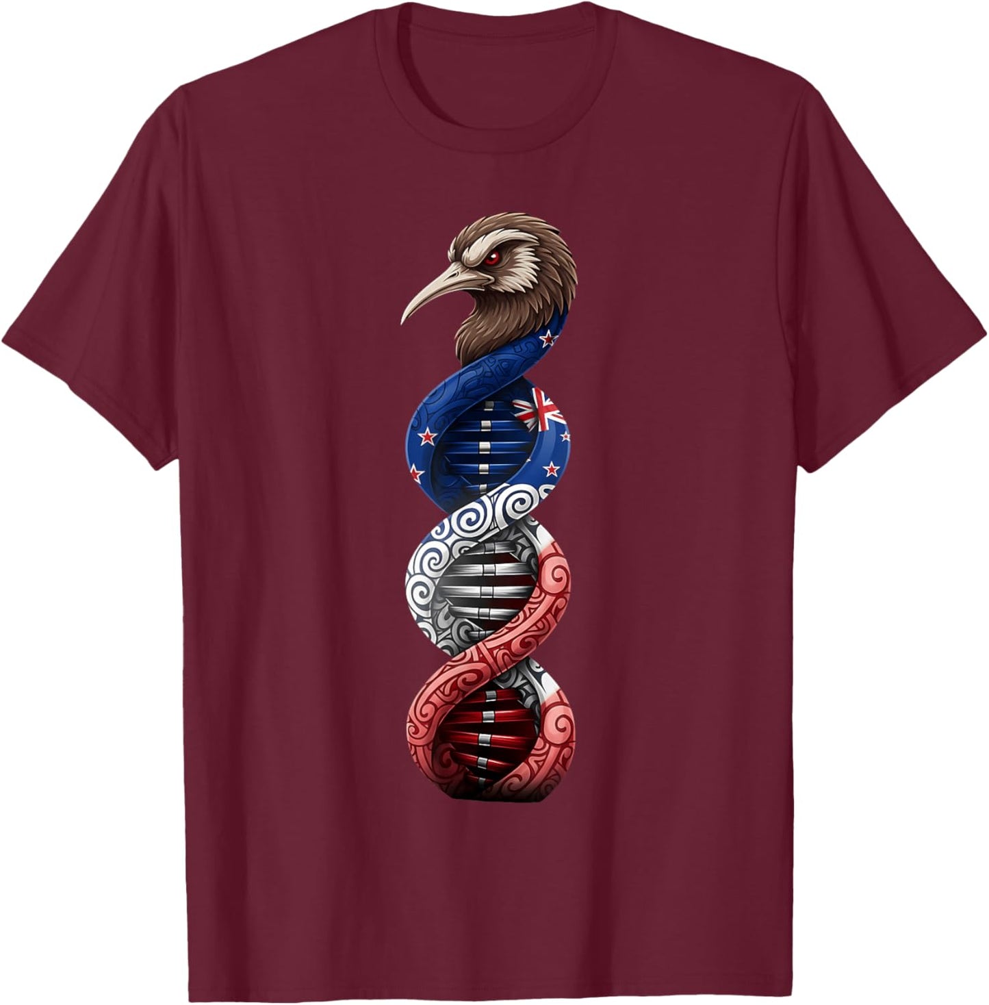 New Zealand Flag T-Shirt - T-Shirt | Maroon