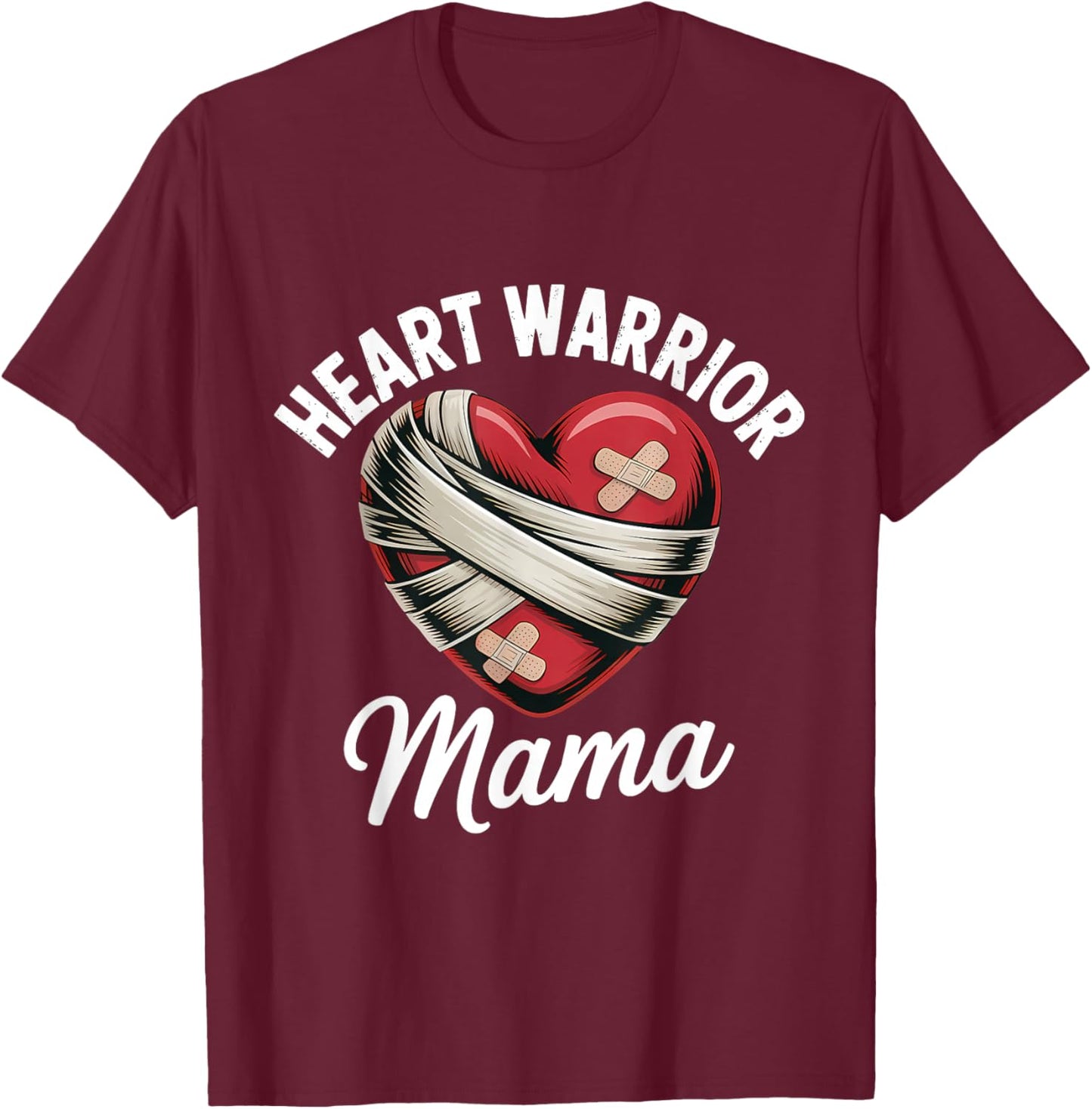 Heart Warrior Mama T-Shirt - T-Shirt | Maroon