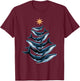 Humpback Whales Christmas Tree T-Shirt - T-Shirt | Maroon
