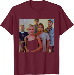 Rock Band The Cardigans Portrait by Andy Willsher T-Shirt - T-Shirt | Maroon