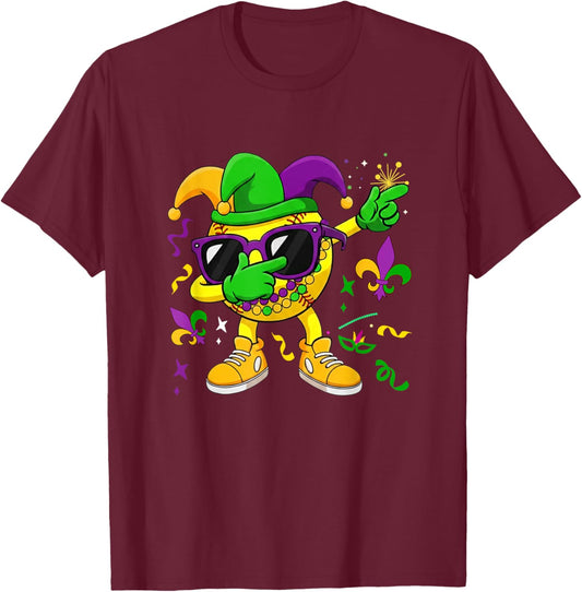 Softball Equipment Player Mardi Gras Beads Jester Hat Lover T-Shirt - T-Shirt | Maroon