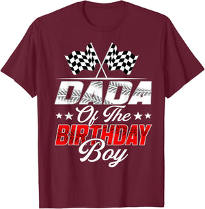 Race Car Dada of The Birthday Boy Racing Family Pit Crew T-Shirt - T-Shirt | Maroon