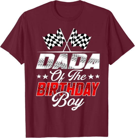 Race Car Dada of The Birthday Boy Racing Family Pit Crew T-Shirt - T-Shirt | Maroon