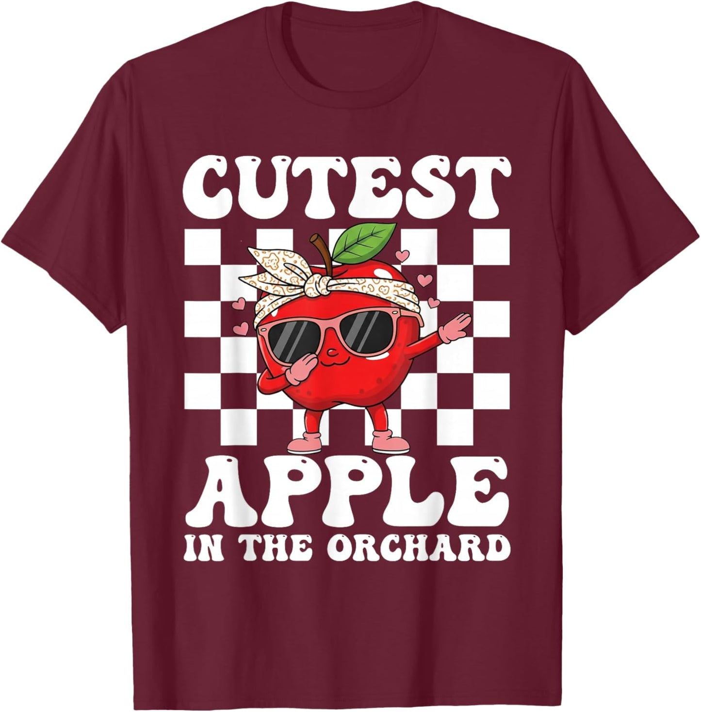 Cutest Apple in The Orchard Dabbing Apple Picking Season T-Shirt - T-Shirt | Maroon