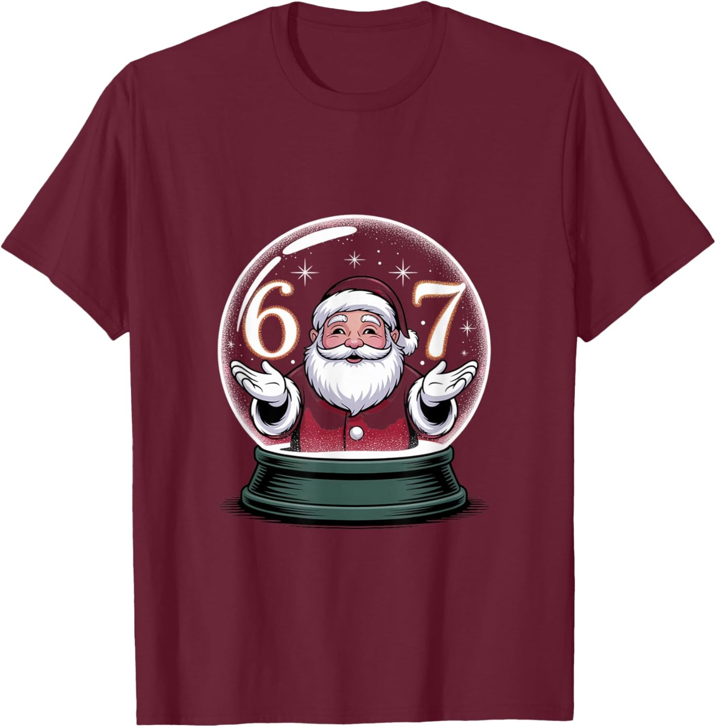 Christmas 67 Funny Xmas Six Seven Ugly Sweater 6-7 T-Shirt - T-Shirt | Maroon