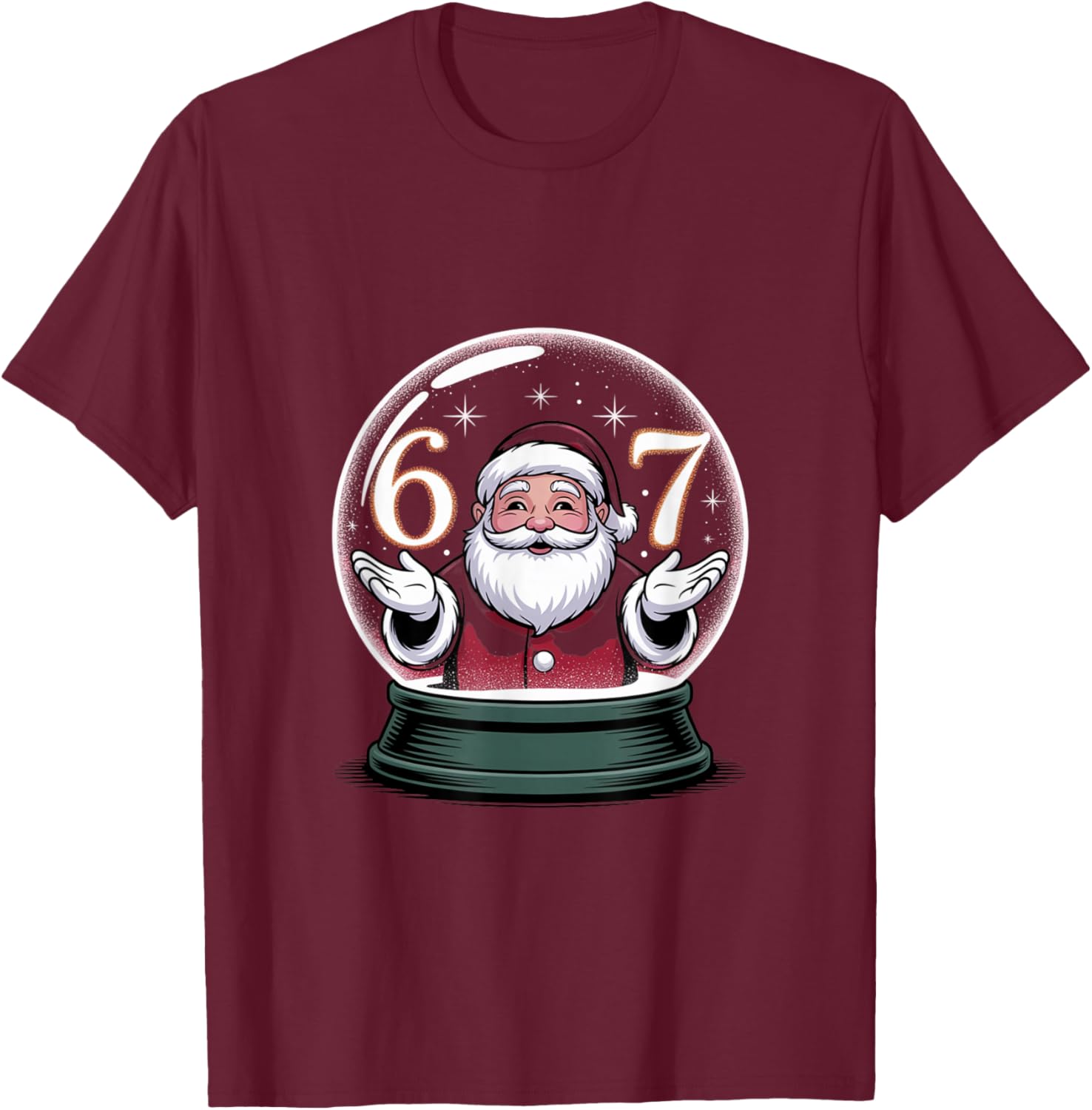 Christmas 67 Funny Xmas Six Seven Ugly Sweater 6-7 T-Shirt - T-Shirt | Maroon