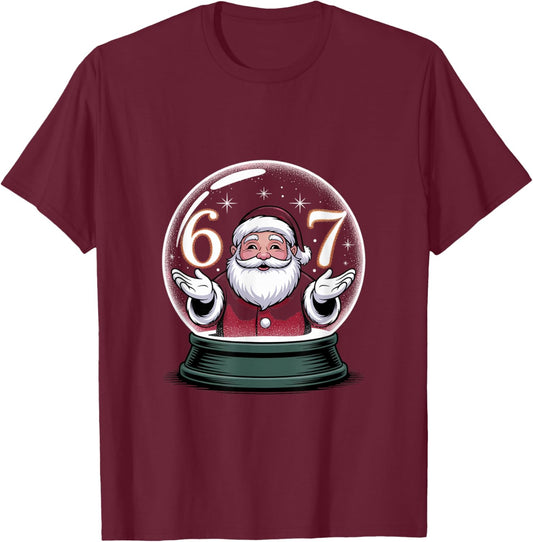 Christmas 67 Funny Xmas Six Seven Ugly Sweater 6-7 T-Shirt - T-Shirt | Maroon