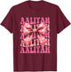 Aaliyah Name Coquette Bow Aesthetic Girls T-Shirt - T-Shirt | Maroon