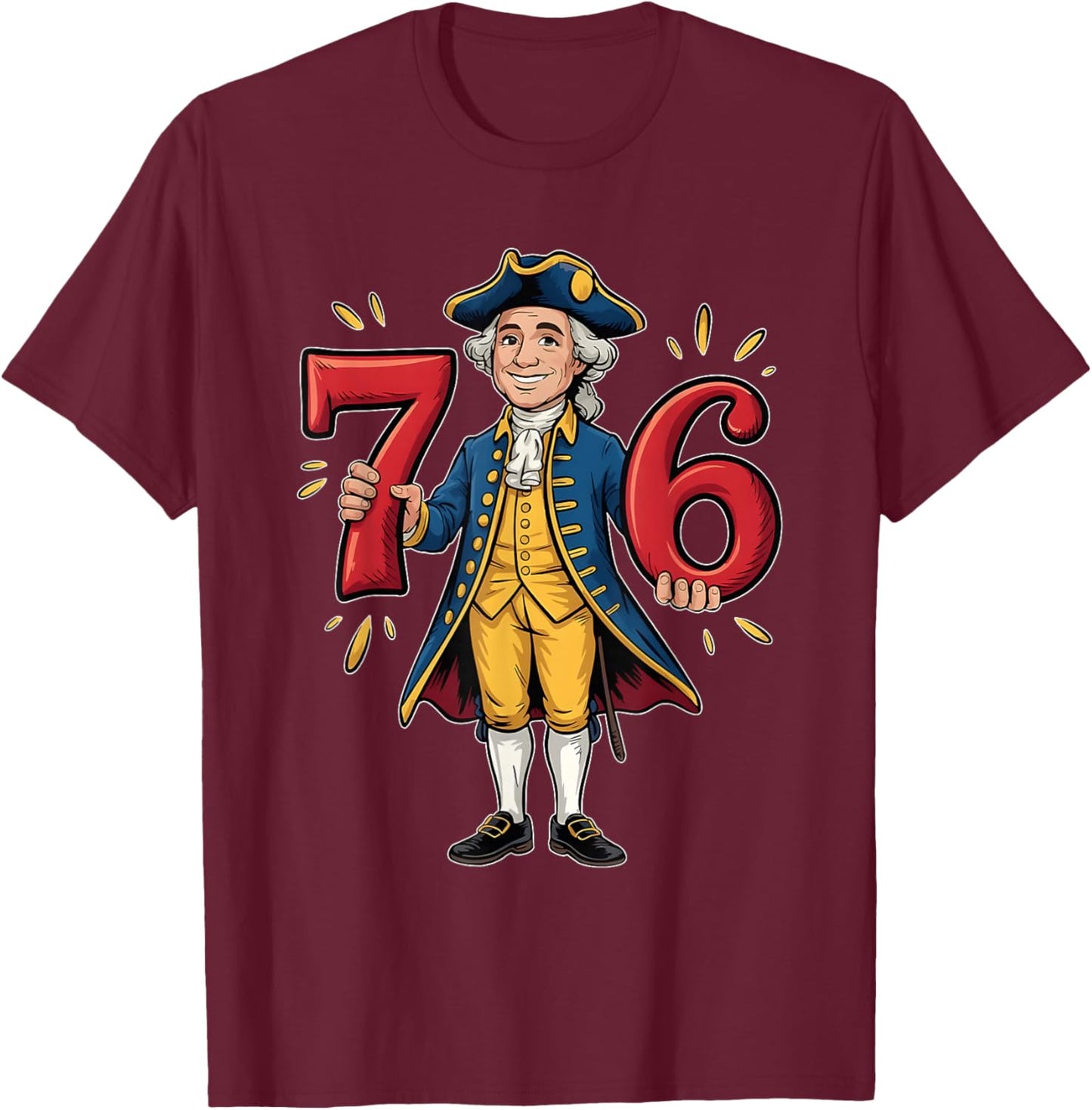 67 Funny George Washington Meme Six Seven Gen Alpha Slang T-Shirt - T-Shirt | Maroon