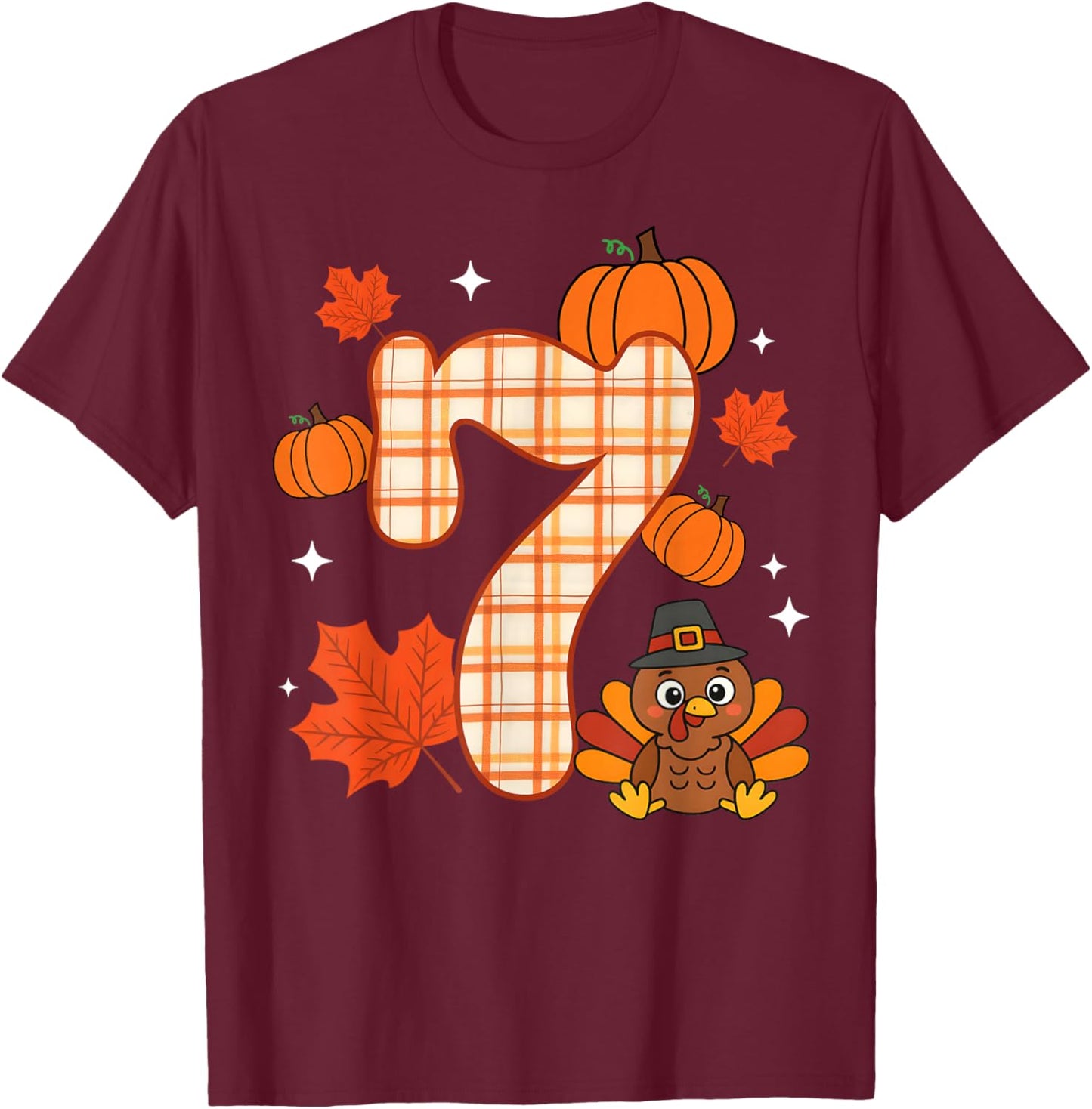 Number 7 67 Meme Thanksgiving Turkey Men Women Kids T-Shirt - T-Shirt | Maroon