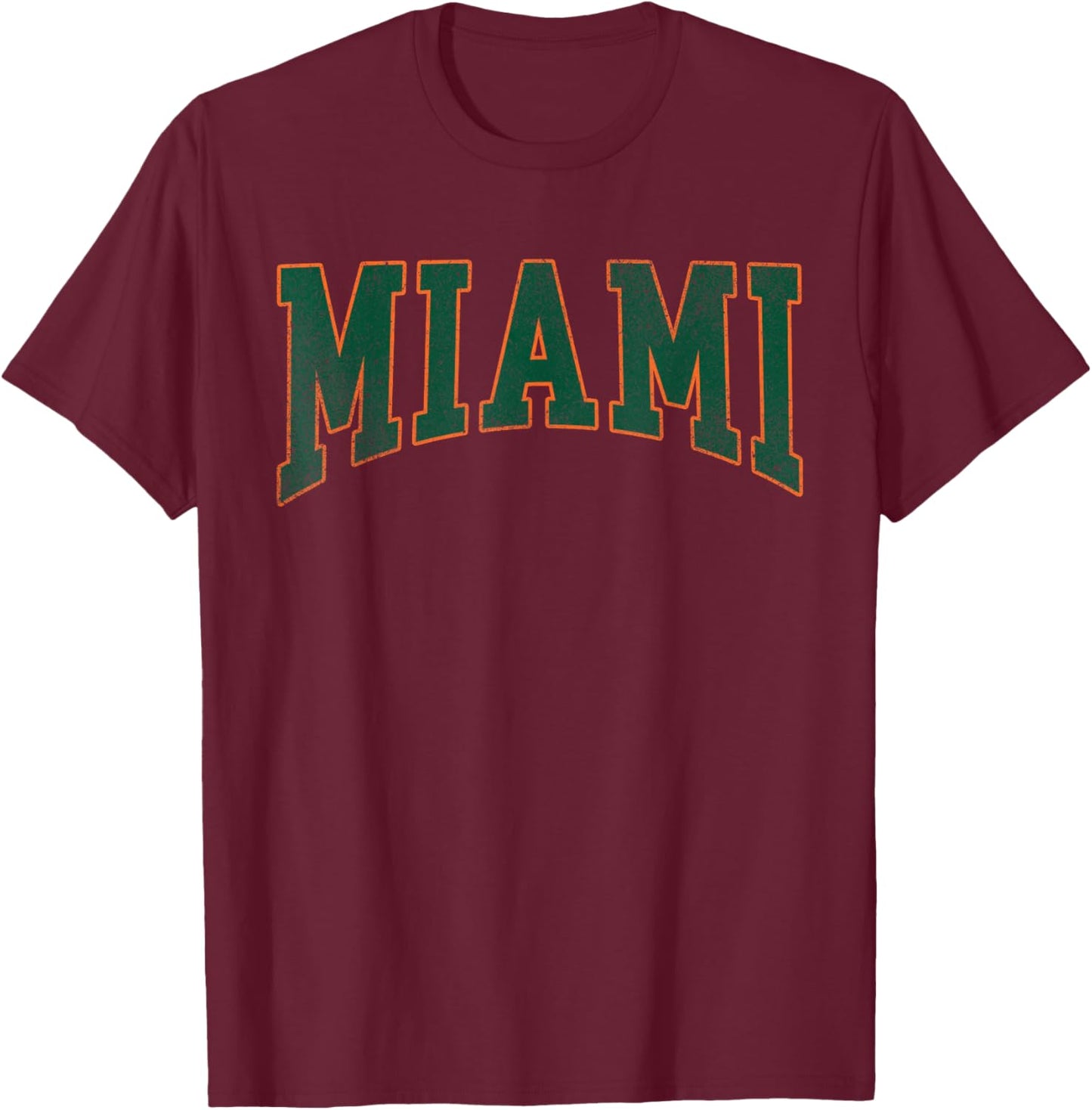 Miami Florida FL Vintage Athletic Sports T-Shirt - T-Shirt | Maroon