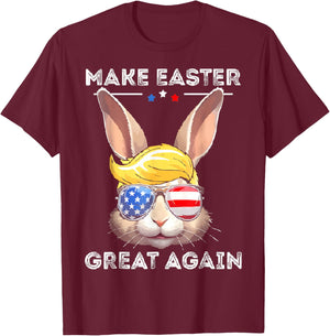 Make Easter Great Again Trump Bunny Funny Women Girls Kids T-Shirt - T-Shirt | Maroon