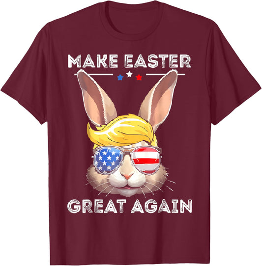 Make Easter Great Again Trump Bunny Funny Women Girls Kids T-Shirt - T-Shirt | Maroon