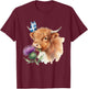 Scottish Highland Cow Thistle Scotland Flag Saltire Wings T-Shirt - T-Shirt | Maroon