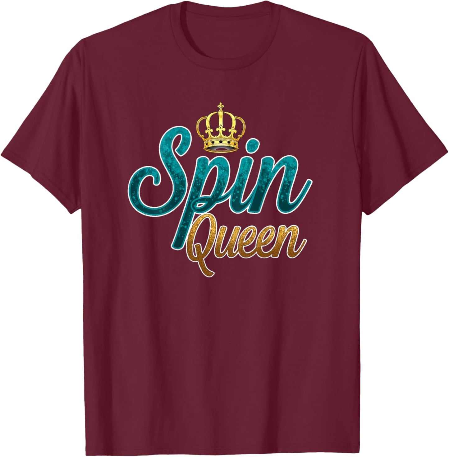Spin Queen, Backprint T-Shirt - T-Shirt | Maroon