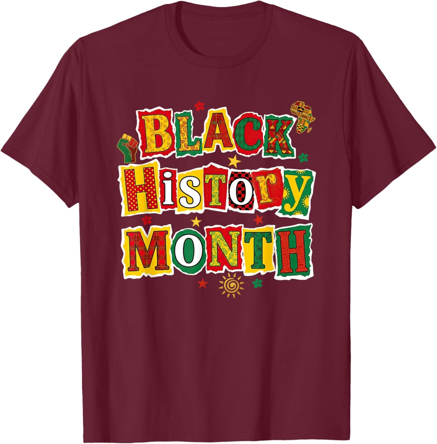 Black History Month African American Pride Men Women Kids T-Shirt - T-Shirt | Maroon