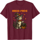 Hocus Pocus Halloween Cat Witch Hat Magic Cauldron Vintage T-Shirt - T-Shirt | Maroon