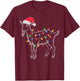 Goat Christmas Lights Santa Hat Xmas Pajamas Farm Animal T-Shirt - T-Shirt | Maroon