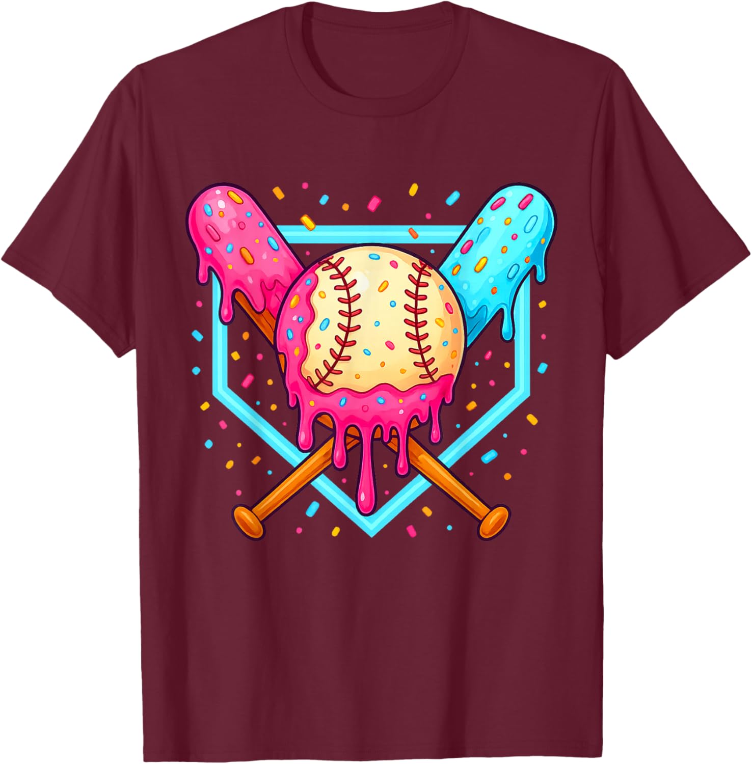 Baseball Sport Respect The Drip Boys Baseball T-Shirt - T-Shirt | Maroon