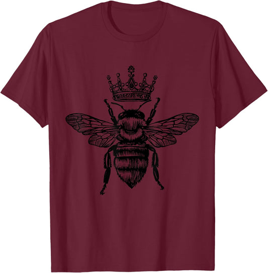 Queen Bee Cute Beekeeping Beekeeper T-Shirt - T-Shirt | Maroon