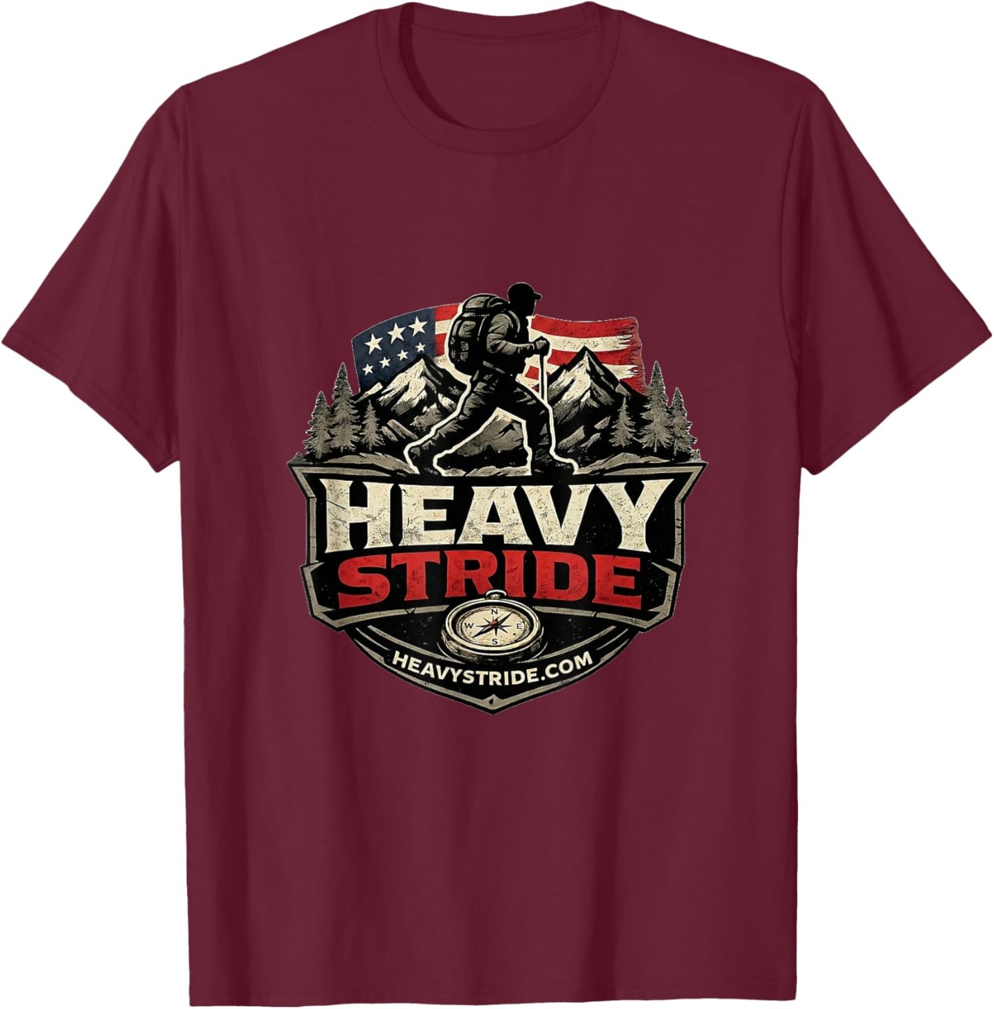 Patriotic Rucking & Hiking T-Shirt - T-Shirt | Maroon