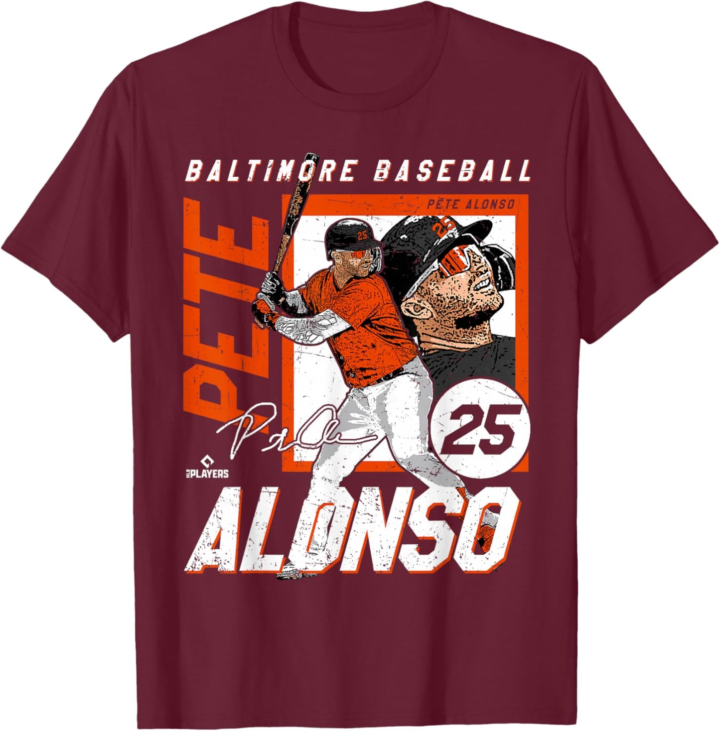 Pete Alonso | Baltimore Baseball Players | MLBPAL202M T-Shirt - T-Shirt | Maroon