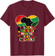 Black History is My Valentine Afro Heart Pride T-Shirt - T-Shirt | Maroon