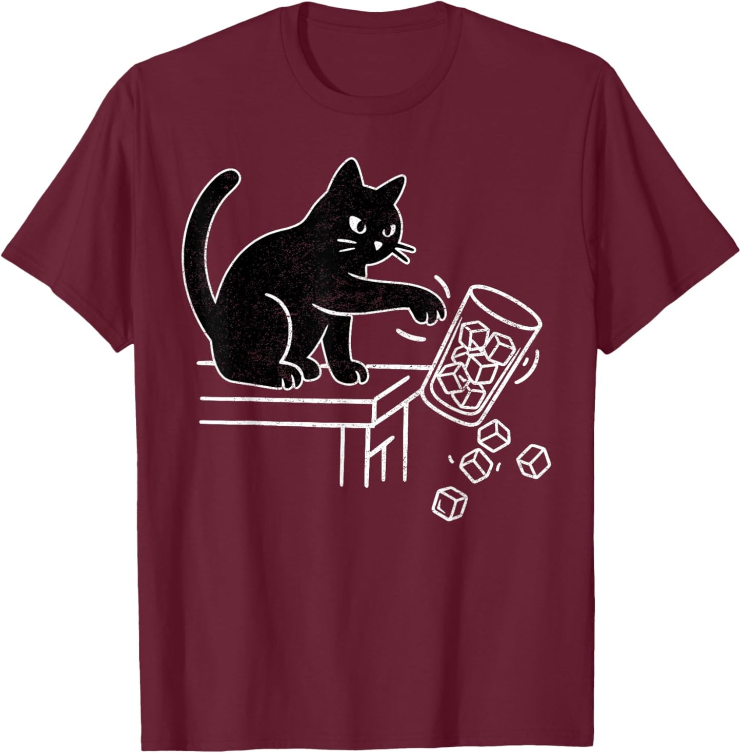 Abolish ICE Funny Black Cat Pushing Ice Cat Meme Men Women T-Shirt - T-Shirt | Maroon
