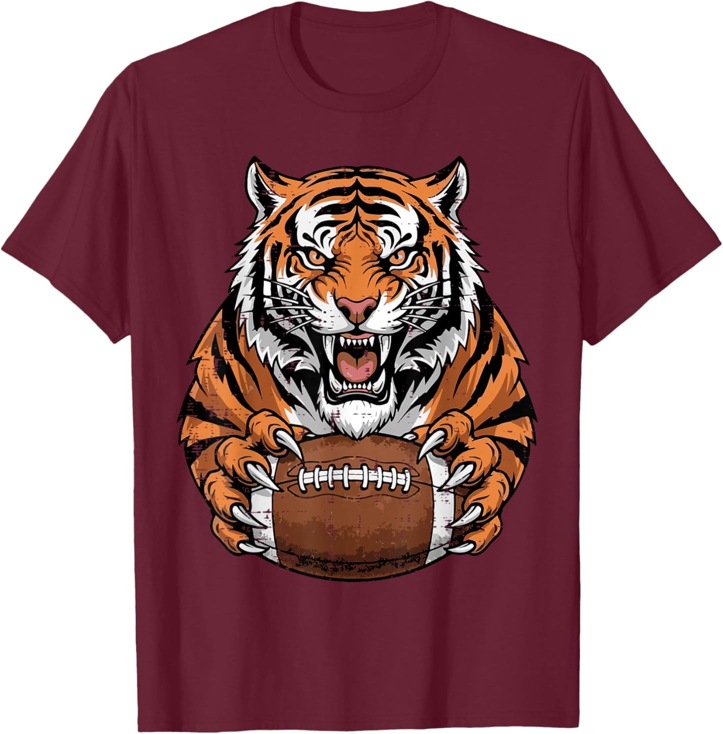 Tiger Men Kids Boys Girls Women Youth Teen T-Shirt - T-Shirt | Maroon