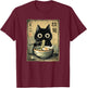 Kawaii Ramen Cat Retro Japanese Noodles Artwork T-Shirt - T-Shirt | Maroon