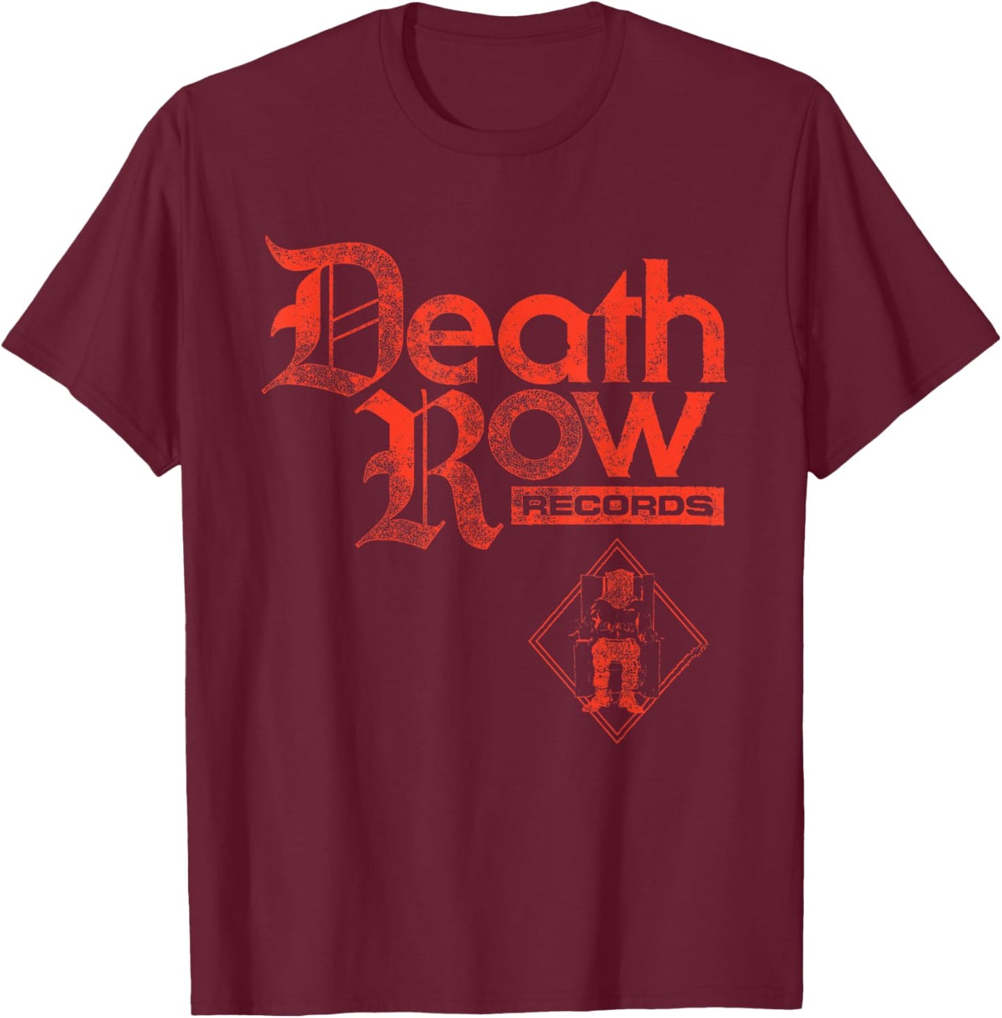 Official Death Row Records Gothic Logo T-Shirt - T-Shirt | Maroon