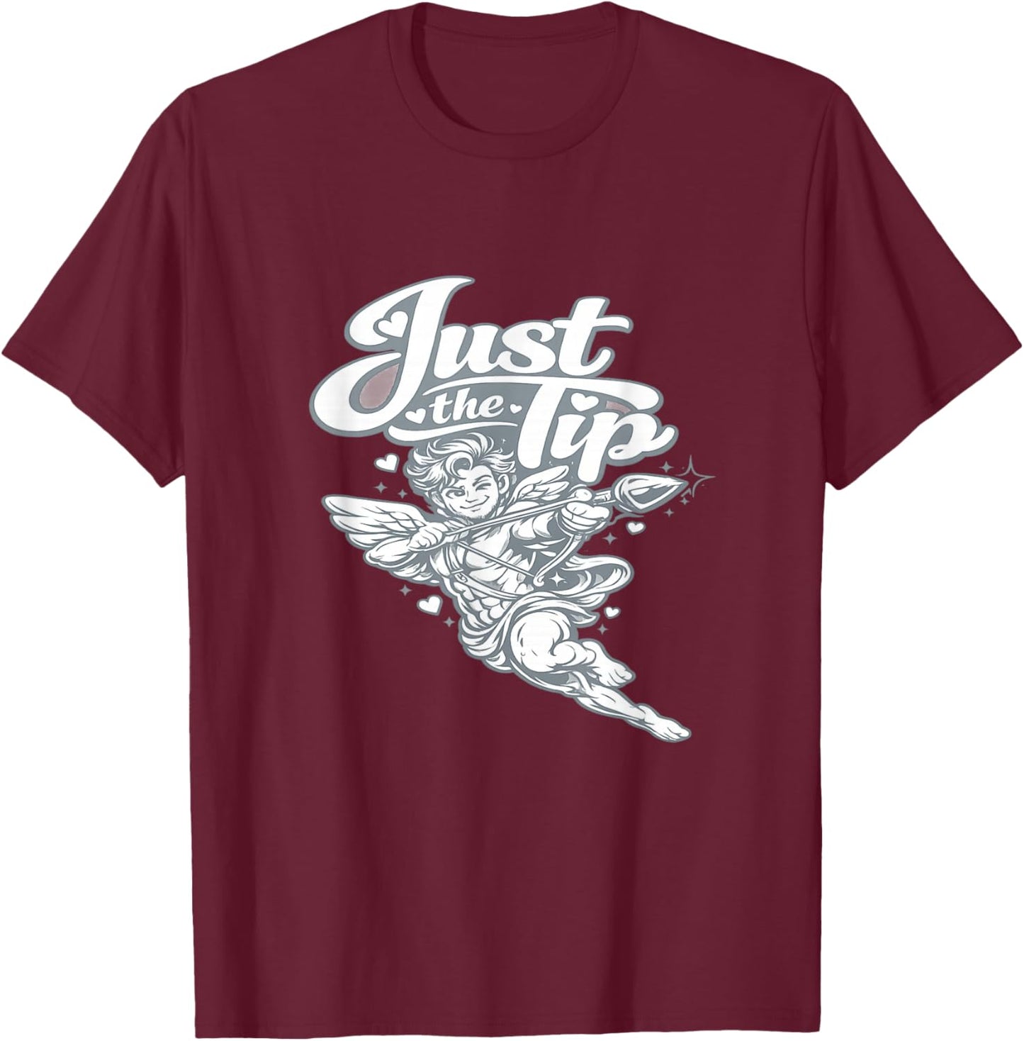 Playful Valentine Cupid Graphic - Just The Tip T-Shirt - T-Shirt | Maroon