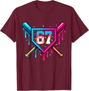 67 Ice Cream Drip Meme Six Seven Gen Alpha Slang T-Shirt - T-Shirt | Maroon