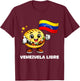 Venezuela Libre Venezuelan Freedom Strong Arepa Flag T-Shirt - T-Shirt | Maroon