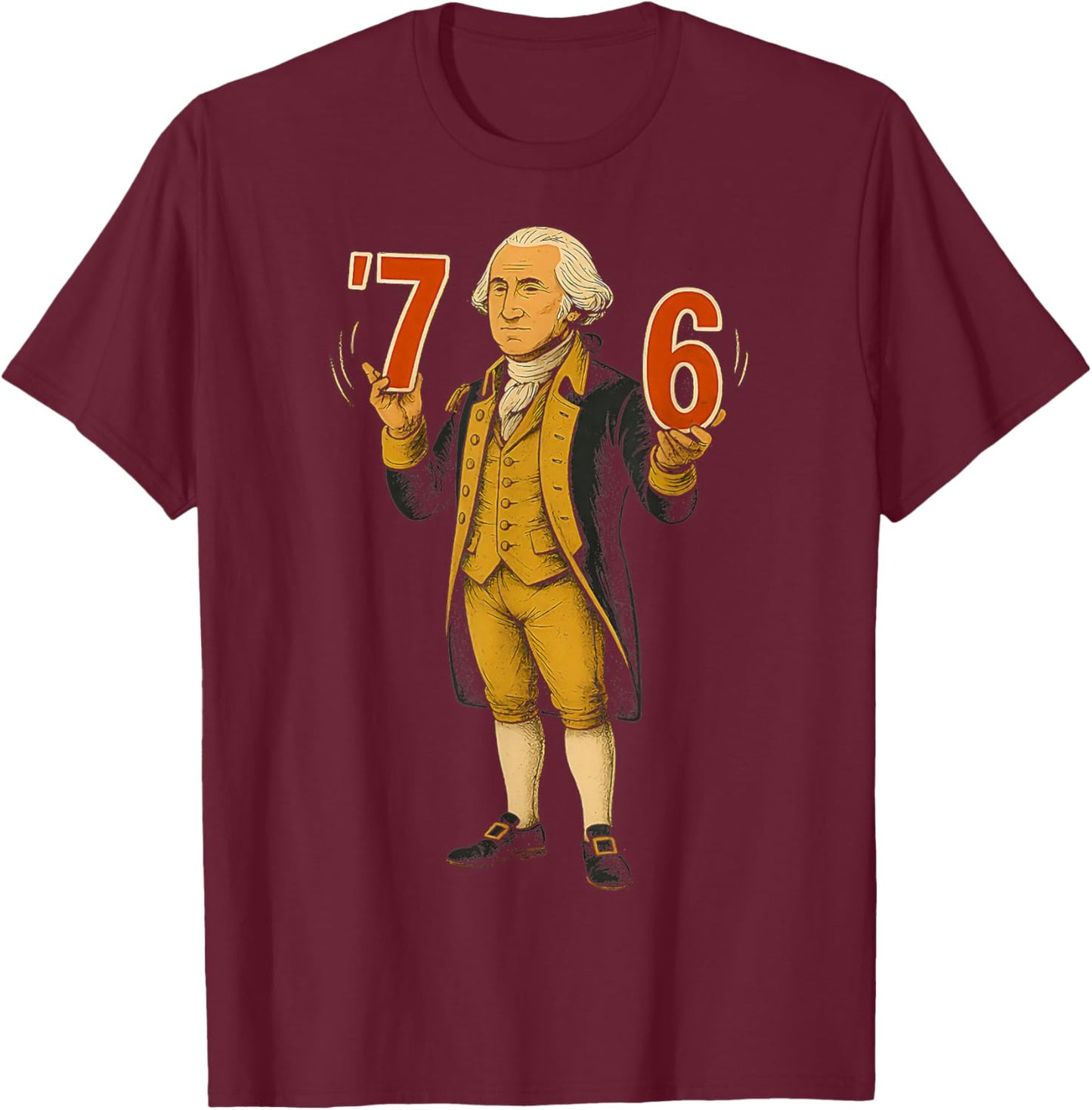 6-7 7-6 George Washington T-Shirt - T-Shirt | Maroon