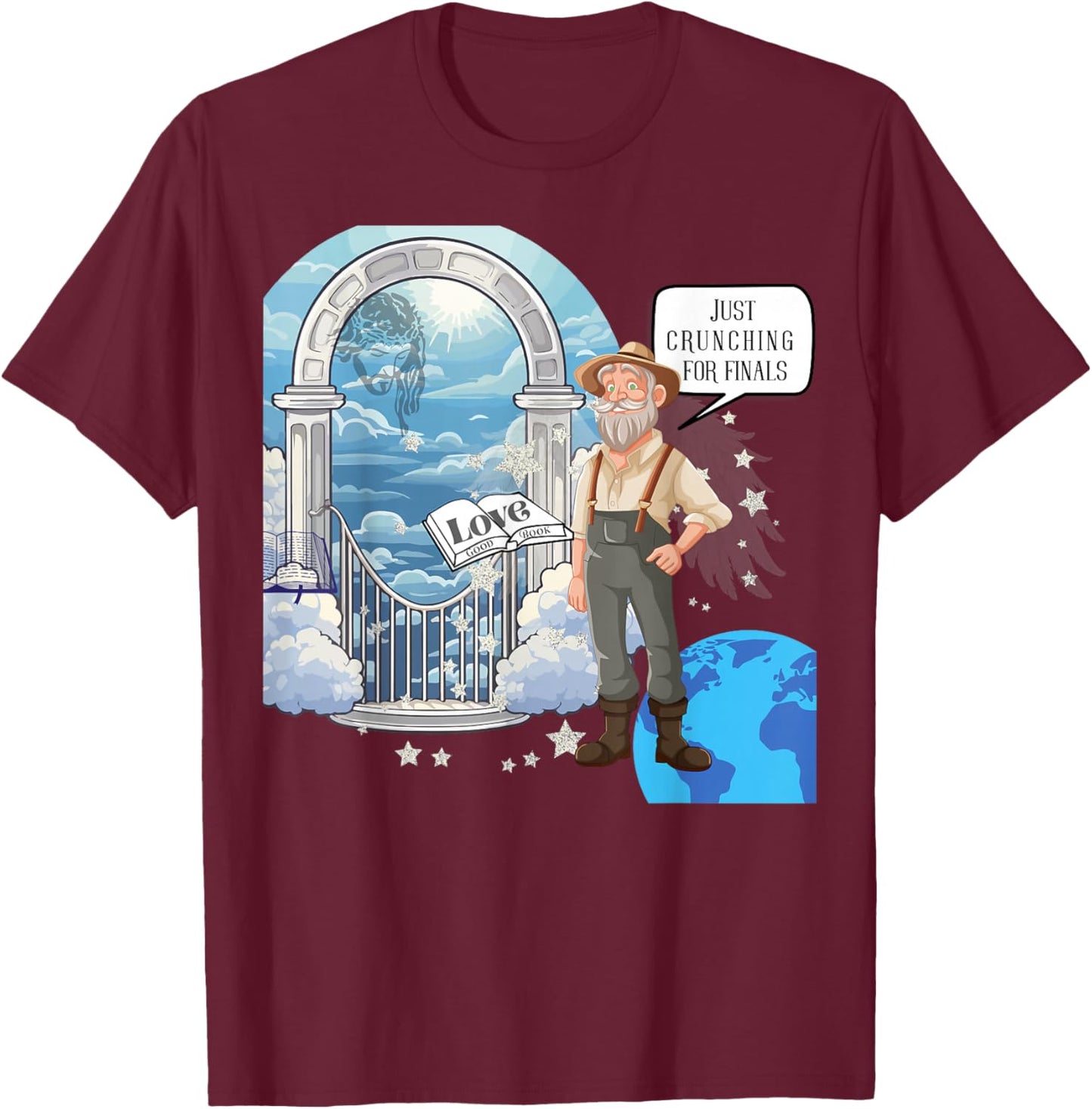 Crunching for Finals T-Shirt - T-Shirt | Maroon