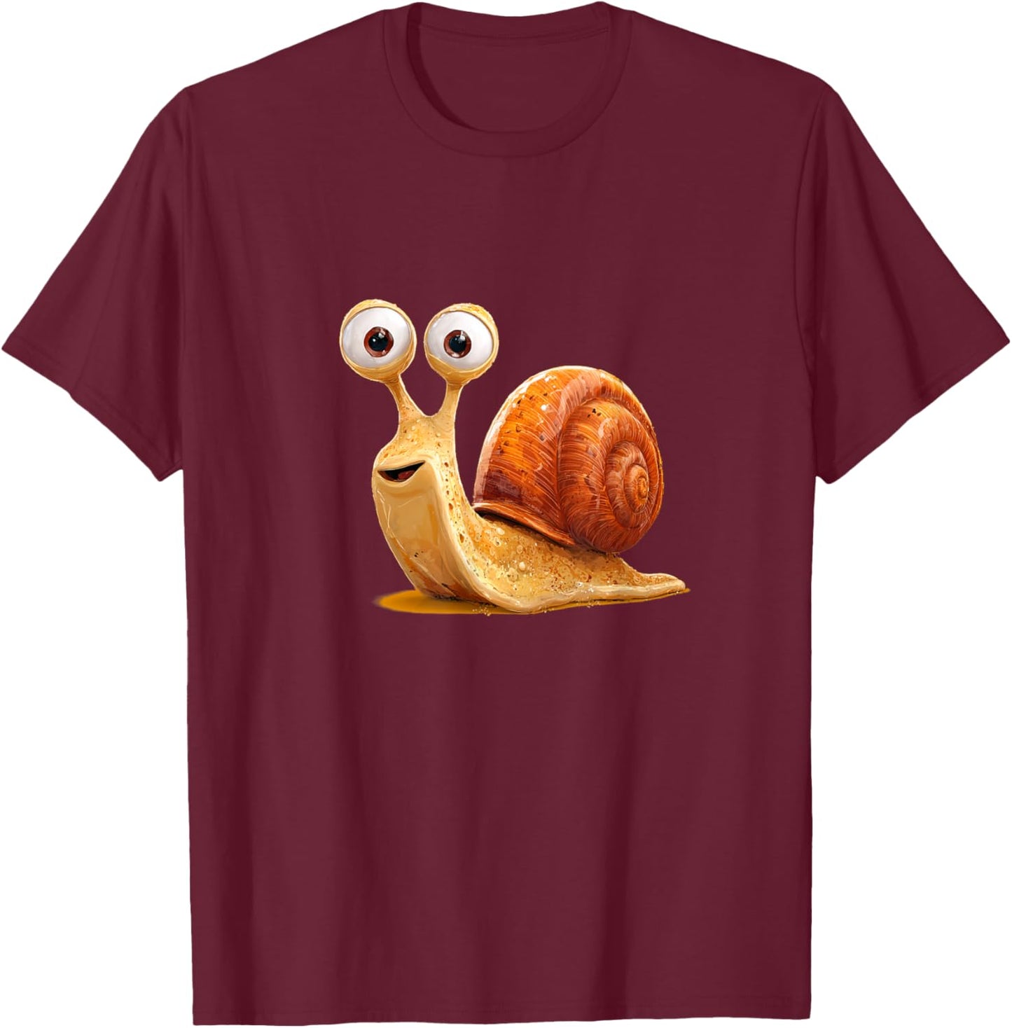 Smiling Snail Graphic Costume for Boys and Girls T-Shirt - T-Shirt | Maroon