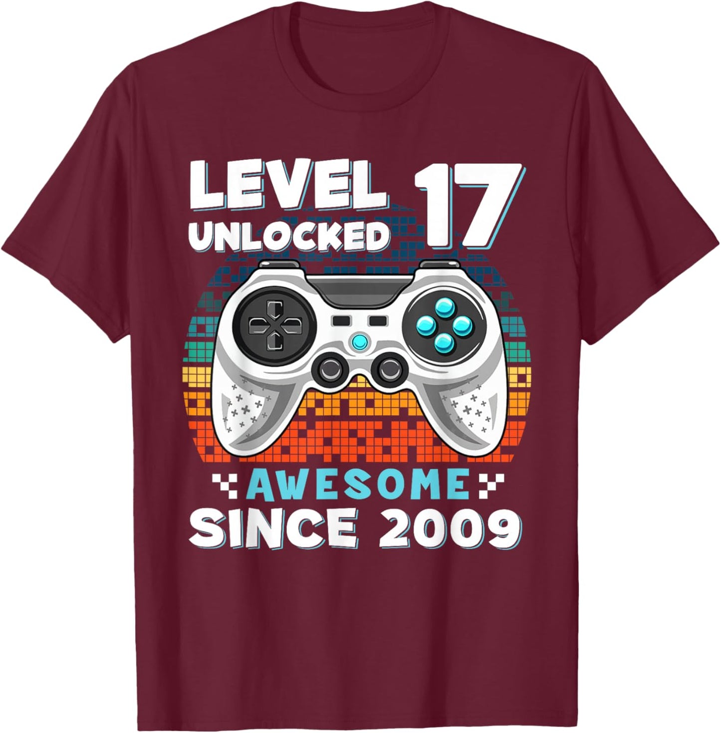 17th Birthday for Boys 17 Years Birthday Kids Gifts T-Shirt - T-Shirt | Maroon