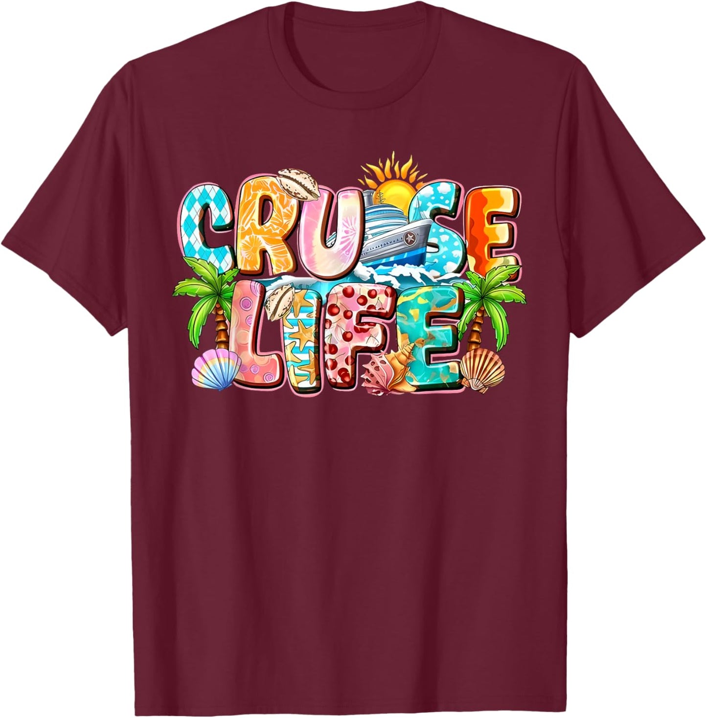 Family Cruise Life Cruise Outfits 2026 Matching T-Shirt - T-Shirt | Maroon