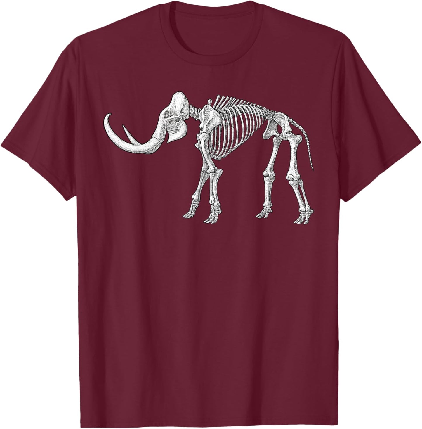 Mammuthus primigenius Fossil Paleoart Paleontology Science T-Shirt - T-Shirt | Maroon