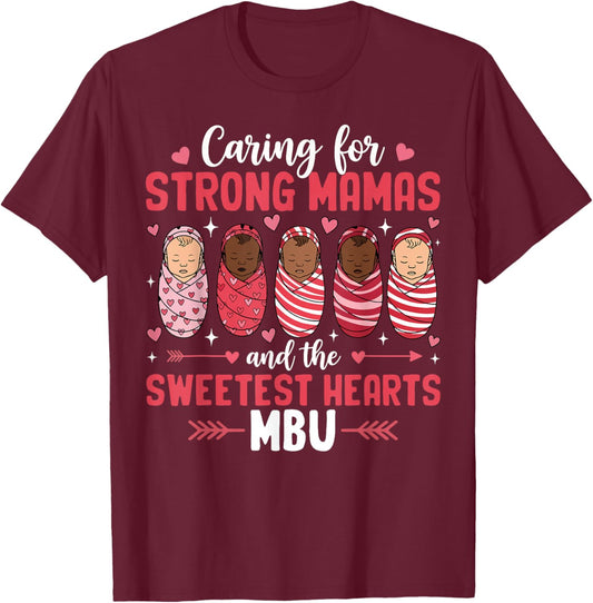 MBU Valentine Mother Baby Nurse Valentines Day T-Shirt - T-Shirt | Maroon